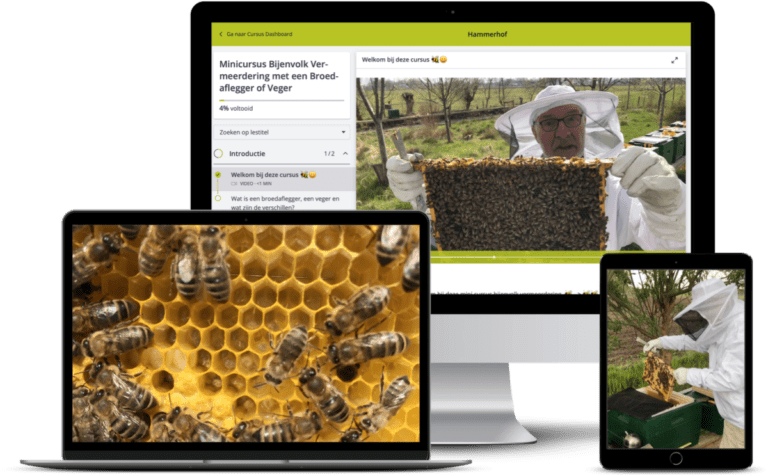 voorbeeld minicursus bijenvolk vermeerdering op computer en tablet met brias